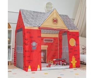 Selonis Tiendas De Campaña para Niños SIN Bolas Casa De Bomberos Tienda Plegable Espacio Creativo Y Seguro Diseño Realista Materiales Duraderos Casa Niños, Rojo-Gris