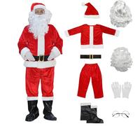 SELORE Disfraz de Papá Noel adulto para hombre, vestido de Papá Noel unisex, Santa Claus Christmas Suit Cosplay (XL)