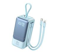 Selore&S-Global Power Bank, 65W Bateria Externa Carga Rapida, USB C Cargador Portátil con Cable Integrado, 4 Outputs, Powerbank Compatible con iPhone 17 16 15 14 13 Samsung iPad MacBook Pro Laptop