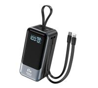 Selore&S-Global Power Bank, 65W Bateria Externa Carga Rapida, USB C Cargador Portátil con Cable Integrado, 4 Outputs, Powerbank Compatible con iPhone 17 16 15 14 13 Samsung iPad MacBook Pro Laptop
