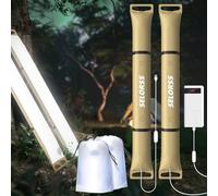 SELORSS Luces Inflables para Acampar 33.86IN/86CM Lámpara Telescópica Outask Plegable, Luz LED Portátil para Exteriores IP66 Impermeable con Cable USB para Acampar, Senderismo, Festival-Kaki 2 PACK