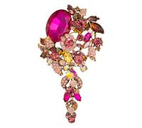 SELOVO Broche largo grande de flores para mujer, broche de boda y fiesta, Diamante de imitación, Sin piedra preciosa