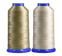 Selric [2400 yardas/beige + caqui] Paquete de 2 hilos de nailon unido Tex 135 para coser cuero 420D/3 T135#138 Hilo de tapicería resistente para cuero y otras telas pesadas
