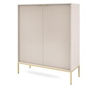 Selsey Aparador Vellore Comoda Dormitorio 104x125x39 cm - 6 Compartimentos Amplios - Frentes Acabados en MDF 18 mm - Color Greige Suave - Patas Metal 20 cm - Autoensamblaje