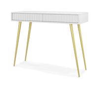 Selsey Bello - Tocador, Blanco con Patas Doradas, 104 cm