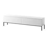 Selsey Bemmi TV con armarios (175 cm, Patas Negras), Color Blanco, Madera de ingeniería, 175
