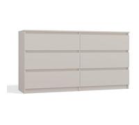 Selsey Cómoda 75 x 138 x 40 cm - Seis cajones espaciosos - Frente sin Mango - Tablero aglomerado Laminado Resistente de 16 mm - Diseño de Cachemira - Ideal para dormitorios