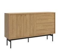 Selsey Cómoda de 2 Puertas, 4 cajones, 154 cm, Madera de Nogal Natural