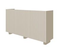 Selsey Cómoda Fiorra 84×144×38,8 cm - Aparador Gris-Beige Moderno con Apertura Push-to-Open, 3 Compartimentos Cerrados y Patas ovaladas de MDF de 12 cm.