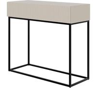 Selsey Consola Recibidor Mesa De Consola con Cajón De Lamas Patas Negras 90 x 79 cm Beige Gris Veldio