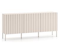 Selsey Derriva - Cómoda (3 Puertas, Cierre Suave, con frentes estriados, 170 cm), Color Beige Claro