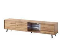 Selsey Galhad - Mueble TV, Roble wotan, iluminación LED a Pilas, 175 cm Ancho