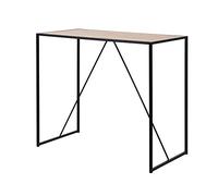 Selsey KRAPINA - Mesa de Bar Estilo Loft - Estructura de Metal Negro - Tablero 120 x 60 cm - Altura 105 cm (Aspecto de Madera de Roble)