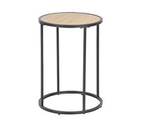 Selsey Krapina - Mesa de Centro/Banco de salón - Roble/Negro - diámetro 40 cm - Industrial