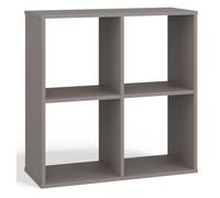 Selsey Malax Estante de Pared - 4 Compartimentos - 75x74x30 cm - Estante Modular de Madera para salón/Oficina, Estilo Moderno/clásico, Color Gris, automontable.
