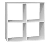Selsey Malax Estante de Pared - 4 Compartimentos - 75x74x30 cm - Estante Modular de Madera para salón/Oficina, Estilo Moderno/clásico, Color Blanco, automontable.