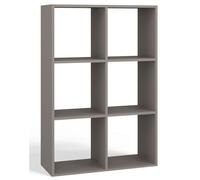 Selsey Malax Estante Pared 75x110x30 cm, 6 Compartimentos, Laminado Gris, diseño Moderno/clásico, Modular Alto/bajo, fácil Montaje automontable.