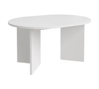 Selsey Mesa Comedor Oval Extensible Blanco - Mesa Redonda Extensible de 110 a 190 cm con 2 Extensiones de 40 cm, Diseño Moderno y Elegante, Tablero Laminado, Fácil Montaje
