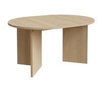 Selsey Mesa Comedor Oval Extensible Roble Lindberg - Mesa Redonda Extensible de 110 a 190 cm con 2 Extensiones de 40 cm, Diseño Moderno y Elegante, Tablero Laminado, Fácil Montaje