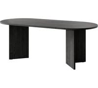 Selsey Mesa de Comedor Mesa de Comedor Ovalada 90 x 204 cm Mesa de Cocina OVO Portland Fresno Negro
