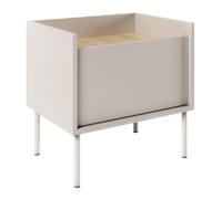 Selsey Mesita de Noche - 50 cm Gris Cachemir/Roble Lindberg, Mesillas de Noche Dormitorio Moderno, Mesita de Noche Gris con Puerta Reversible, Diseño Clásico y Elegante, Producción Polaca