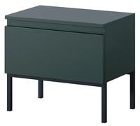 Selsey Mesita De Noche con Cajón 43 x 49 cm Mesilla De Noche con Patas Negras para Dormitorio Salón Verde Oscuro Bemmi