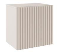 Selsey Mesita De Noche De Una Puerta En Cachemira 50 cm - Mesillas De Noche Dormitorio con Frentes Ranurados Y Sistema Push-To-Open - Mesita De Noche Blanca con Estantes Útiles