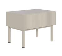 Selsey Mesita de Noche Dormitorio 50 cm Gris Beige - Mesilla de Noche Moderna con Cajón, Mesa de Noche con Patas Metálicas, Mueble Auxiliar para Dormitorio, Fabricado en Europa