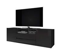 Selsey Mueble bajo para TV (42,5 x 137 x 34,5 cm), Negro