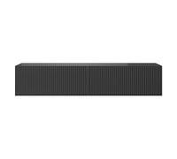 Selsey Mueble De TV Mesa De TV 140 cm Suspendido con Fachada Fresada Negro Veldio