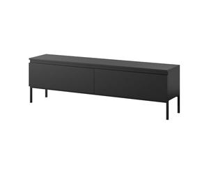 Selsey Mueble De TV Mesa De TV 2 Puertas 150 cm con Patas Negras para Salón Dormitorio Negro Bemmi