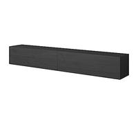 Selsey Mueble De TV Mesa De TV 200 cm Suspendido para Salón Dormitorio Fresno Negro Bisira