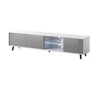 Selsey Mueble para Televisor Blanco Mate y Gris 175 x 31,3 x 40,5 cm