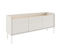 Selsey Mueble TV de Tres Puertas 140 cm Blanco/Roble Lindberg - Muebles de Salon Modernos, Mueble TV Salon con Acabado Mate, Diseño Clásico y Funcional, Almacenamiento Oculto, Hecho en Polonia
