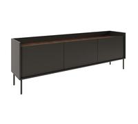 Selsey Mueble TV de Tres Puertas 175 cm Negro/Roble Lindberg - Muebles de Salon Modernos, Mueble TV Salon con Acabado Mate, Diseño Clásico y Funcional, Almacenamiento Oculto, Hecho en Polonia