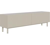 Selsey Mueble TV Salón 140 cm Gris Beige - Mueble TV Salón Moderno con Puertas Abatibles, Mueble de Salón para Televisión, Aparador Bajo para TV con Patas Metálicas, Fabricado en Europa