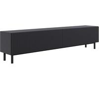 Selsey Mueble TV Salón 175 cm Negro - Mueble TV Salón Moderno con Puertas Abatibles, Mueble de Salón para Televisión, Aparador Bajo para TV con Patas Metálicas, Fabricado en Europa