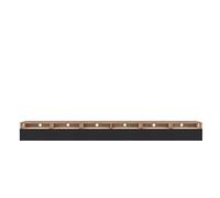 Selsey Mueble TV Selsey REDNAW con Tres cajones Roble Wotan/Negro Brillo con iluminación LED 300 cm