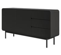 Selsey Oro - Cajonera (2 Puertas, 3 cajones, 154 cm), Color Negro