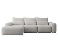 Selsey Sofá esquinero, sofá Cama con Espacio de Almacenamiento, función de sueño, fácil de Limpiar, con cojín, cojín Lumbar, Forma de L, Independiente, Izquierdo, hidrofóbico, Chenilla, Gris Carnos