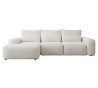 Selsey Sofá esquinero, sofá Cama con Espacio de Almacenamiento, función de sueño, fácil de Limpiar, con cojín, cojín Lumbar, Forma de L, Independiente, Izquierdo, hidrofóbico, Chenilla, Crema Carnos