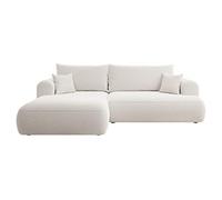 Selsey Sofá esquinero sofá Cama sofá Cama con Espacio de Almacenamiento, función de Dormir, fácil de Limpiar, Espuma de Poliuretano, Forma L, Forma Derecha, OVO, Crema, Boucle Abriamo