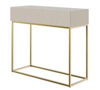 Selsey Veldio - Mesa Consola con cajón, Gris Beige con Patas de Metal Dorado, 90 cm