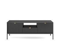 Selsey VELLORE - Mueble de TV (154 x 56 x 39 cm), Color Negro