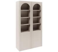 Selsey Vitrina Expositora de Dos Puertas con Frentes Fresados y Cristal de 100 cm en Cachemira - Vitrina Salón con Estilo Minimalista y Elegante para Dormitorio, Salón o Despacho