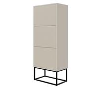 Selsey Zapatero 50 cm Armario Zapatero 3 Niveles para 12 Pares De Zapatos Mueble Recibidor Estantería Vertical Beige Grisáceo con Patas Negras Veldio