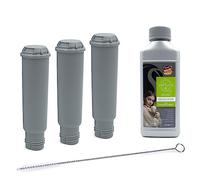 Seltino - Recambio de filtro de agua con rosca de punta para Krups F088 Nivona NIRF700 - Juego de limpieza para cafeteras - 3 filtros de agua con 1 descalcificador de 250 ml - 1 cepillo de limpieza