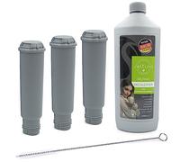 Seltino - Recambio de filtro de agua con rosca de punta para Krups F088 Nivona NIRF700 - Juego de limpieza para cafeteras - 3 filtros de agua con 1 descalcificador de 1000 ml - 1 cepillo de limpieza