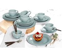 SELTMANN Seiden BTR - Servicio de café (18 piezas, forma redonda, relieve, estilo moderno), color azul