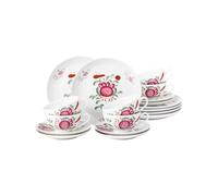 Seltmann Weiden 4052212141787 Juego (18 Piezas, 6 Tazas de té de 0,14 L, 6 platillos de 13,5 cm, 6 Platos de Pan de 16 cm), Porcelana